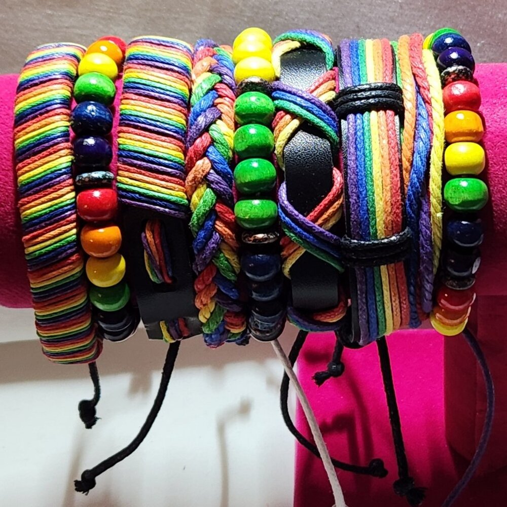 Set of nine bracelets LGBTQ+ colors rainbow NIP